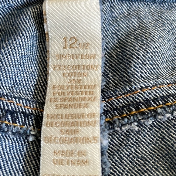 Justice simply low, cropped, Capri, jeans.  Girls size 12 1/2 - Picture 10 of 14